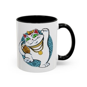 Maneki Neko, koffiemok met accent, 11 oz