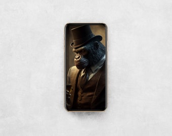 Gorilla in Suit Portrait: Whimsical Animal Wall Art (Digital Download)