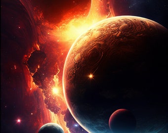 Inter Galactic Space Travel Phone Wallpaper - Digitally Created Art