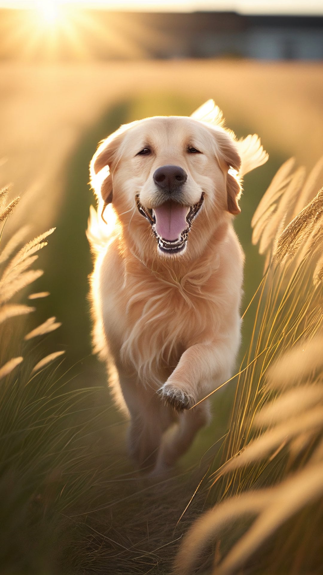 Digital Portrait of Happy Golden Retriever: Perfect Wall Art for