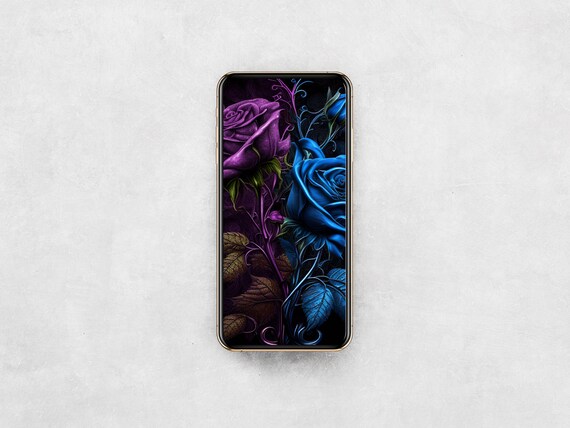 Purple and Blue Rose - Digital Art - Printable Art created with AI - Instant Download