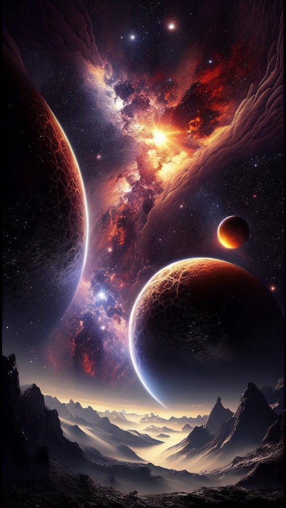 Space Travel Phone Wallpaper Digitally Created Art