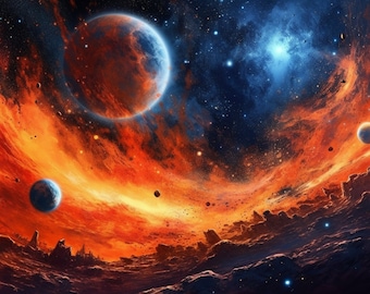 Captivating Space Planet Wallpaper - Digital Art for Stellar Desktops