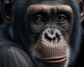 Chimp Portrait Art – Stunning Digital Print