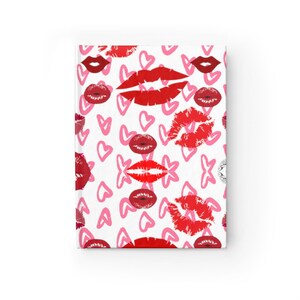 All over Kisses -Journal - Ruled Line-Journal- Love Letters- Lists-Forget-me-not- Poetry
