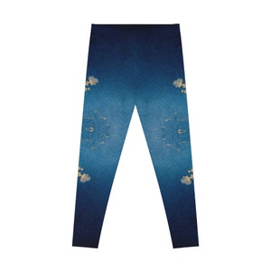BLUE WATER COLOR Stretchy Leggings