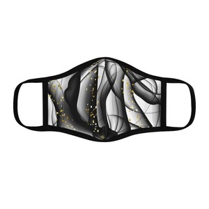 Elegant Black face mask, 2 layer face covering, Black, Silver and white Face mask. Filter pocket Face coverings, Stylish face covering