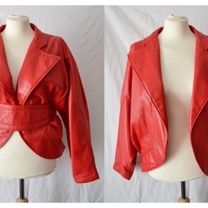 80s Red Leather Jacket. Oversized Leather Jacket. Vintage Leather Jacket. Vintage 80s Jacket. Avant-Garde Leather Jacket. fits sizes: XS/S/M