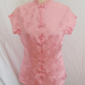Vintage Silk Floral QIpao Cheonsam Asian style top size XL