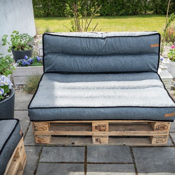 Outdoor cushions Bergamo by Rexproduct, pallet cushion easy to wash, outer banks pillows, UV and water resistant, light gray color