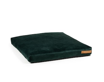 Ecological dog bed Soft by Rexproduct, washable dog pad, for large or small dogs size S-XXL, waterproof, scratch resitant, dark green