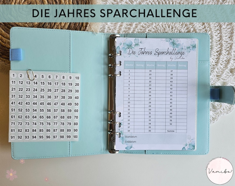 Die Jahres Sparchallenge mit A5 Budgetbinder, eine besondere 52 Wochen Challenge, Sparen mit der Umschlagmethode Bild 5