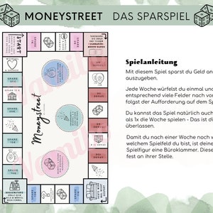 Moneystreet Das Sparspiel für Jeden Foliert Sparspiel passend für A6 Budgetplaner Spaß beim Sparen image 5