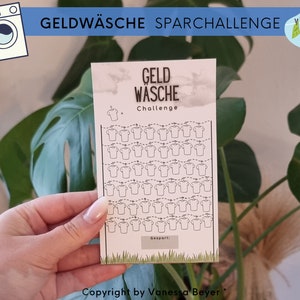 Geldwäsche Sparchallenge, Printversion, passend für den A6 Umschlag, Sparchallenge, Waschgeld