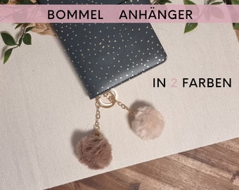 Bommel Anhänger für den Budgetbinder oder Schlüssel in 2 Farben inkl. goldenen Karabinerhaken und Schlüsselring, Umschlagmethode, Dekoration
