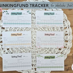 Sinking Fund Tracker für jährliche Zahlungen, Printversion, A6 Format, passend für A6 Umschläge, Finanzvorlage, Budgetvorlage