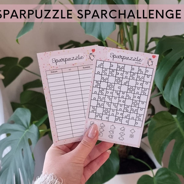 Puzzle Sparchallenge Set, Geldsparen, passend für A6 Budgetplaner, Spaß beim Sparen