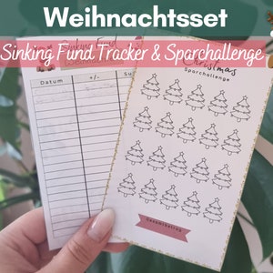 Weihnachtschallenge Sparchallenge Set - Sinking Funds - Sparchallenge - Umschlagtracker - Christmas Budget