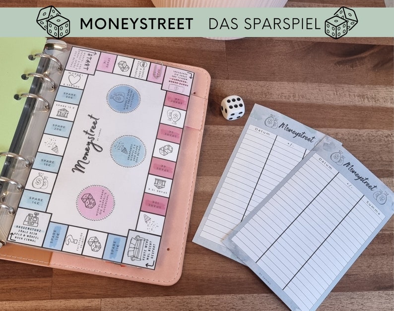 Moneystreet Das Sparspiel für Jeden Foliert Sparspiel passend für A6 Budgetplaner Spaß beim Sparen image 3