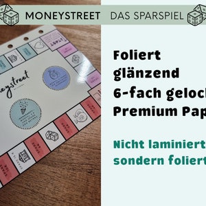 Moneystreet Das Sparspiel für Jeden Foliert Sparspiel passend für A6 Budgetplaner Spaß beim Sparen image 2