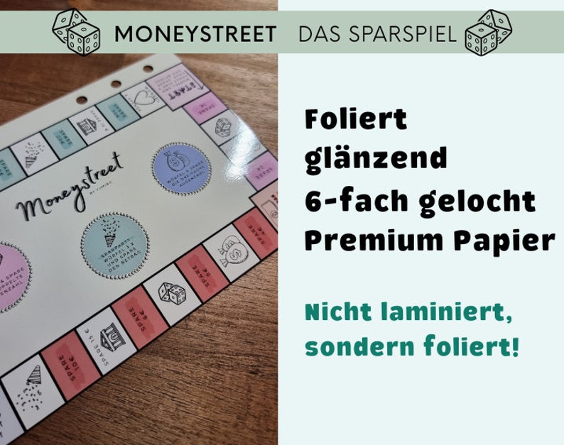 Moneystreet Das Sparspiel für Jeden Foliert Sparspiel passend für A6 Budgetplaner Spaß beim Sparen image 2