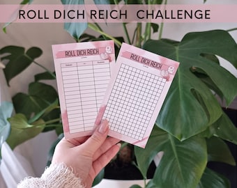 Roll dich Reich Sparchallenge Set, Würfel Challenge, Geldsparen, passend für A6 Budgetplaner, Spaß beim Sparen