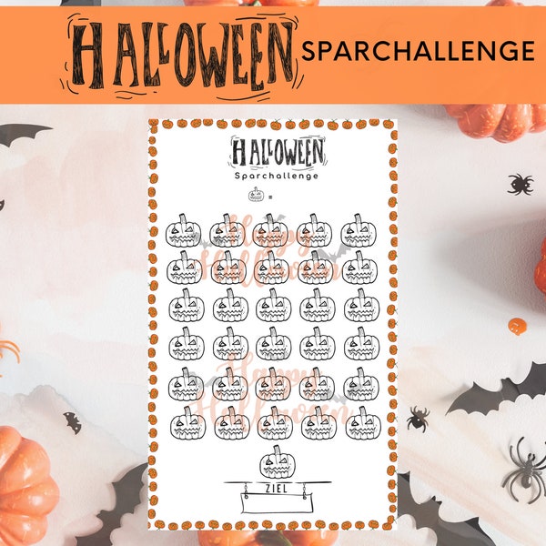 Halloween Sparchallenge im Ausdruck - Special Edition - Sparchallenge - Umschlagtracker - Nur für kurze Zeit