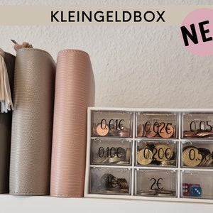 Kleingeldbox zur Aufbewahrung für Kleingeld für die Umschlagmethode, Kleingeldchallenge, Aufbewahrungsbox mit Schubladen immagine 2