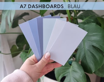 A7 Dashboards Blau, personalisierbar, Dashboards für die Umschlagmethode