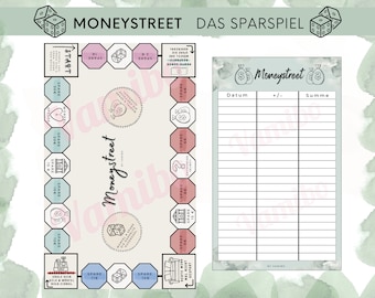 Moneystreet - Das Sparspiel für Jeden - Download - passend für A6 Budgetplaner - Spaß beim Sparen