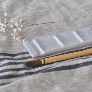 White CERAMICS handmade PALETTE Jack for painting and watercolor. Useful gifts for the artist image 2