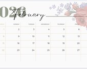 2026 printable PDF calendar, floral design