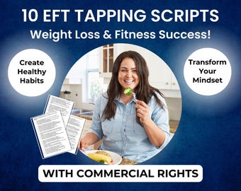 Weight Loss EFT Bundle: 11 Ready-to-Use Tapping Scripts + Canva Template  | Stop Emotional Eating | Printable PDF