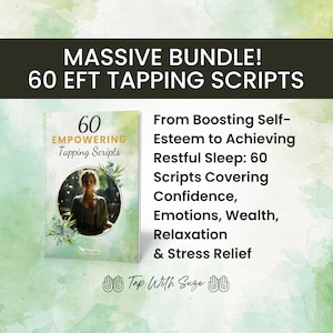 60 EFT Tapping Scripts MEGA Bundle + Canva Templates & Self-Care Journal | Anxiety, Weight Loss, Stress, Sleep | Digital Download