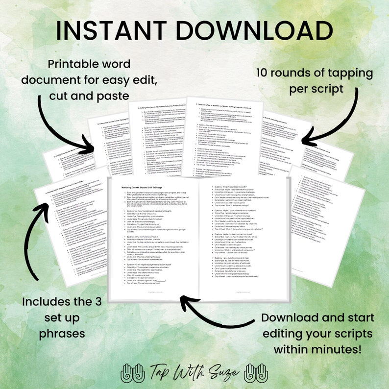 60 EFT Tapping Scripts MEGA Bundle + Canva Templates & Self-care ...