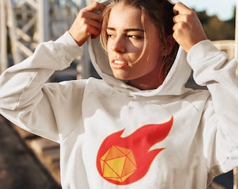 Sweat à capuche unisexe boule de feu D20