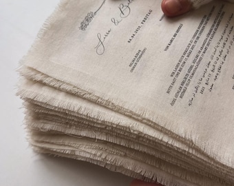 Fabric Wedding Invitations: Dried Floral Accents, Rustic Twine