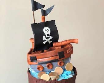 Buccaneer theme Fondant Pirate Themed Cake Toppers Fondant Skull with Bandana and Eye Patch Treasure Map Jolly Roger Cake Decorations Buccaneer theme Fondant Pirate Themed Cake Toppers Fondant Skull with Bandana and Eye Patch Treasure Map Jolly Roger Cake Decorations