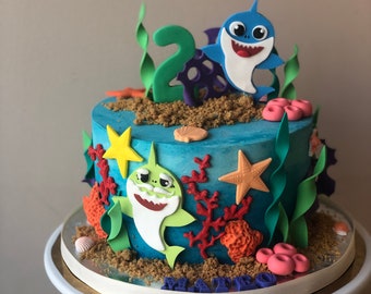 Baby Shark Cake Etsy Baby Shark Cake Etsy