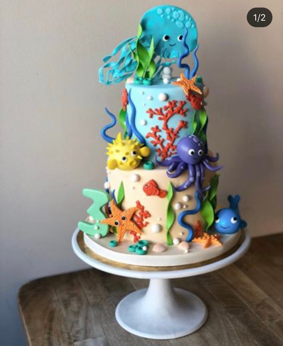 Under The Sea Fondant Cake Toppers Etsy Uk
