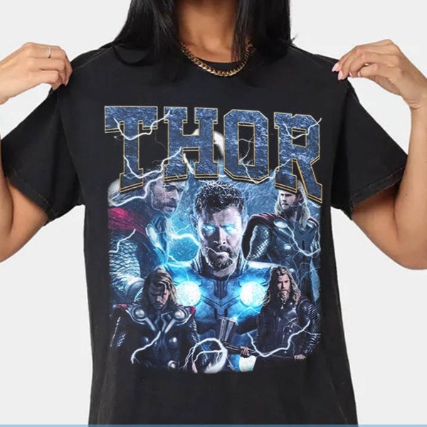 Chris Hemsworth Thor Poster Unisex Gift T-Shirt Shirt Gift For Men Women Kids, Vintage Style T-Shirt SAC-025