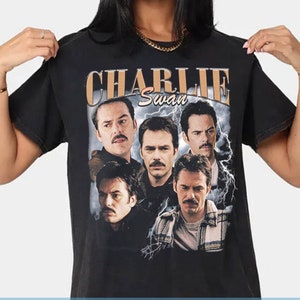 Camiseta Charlie Swan Vintage de los años 90, camiseta hecha por fans de Billy Burke, camiseta del equipo Charlie, la camisa original, camiseta de película, Meme SA