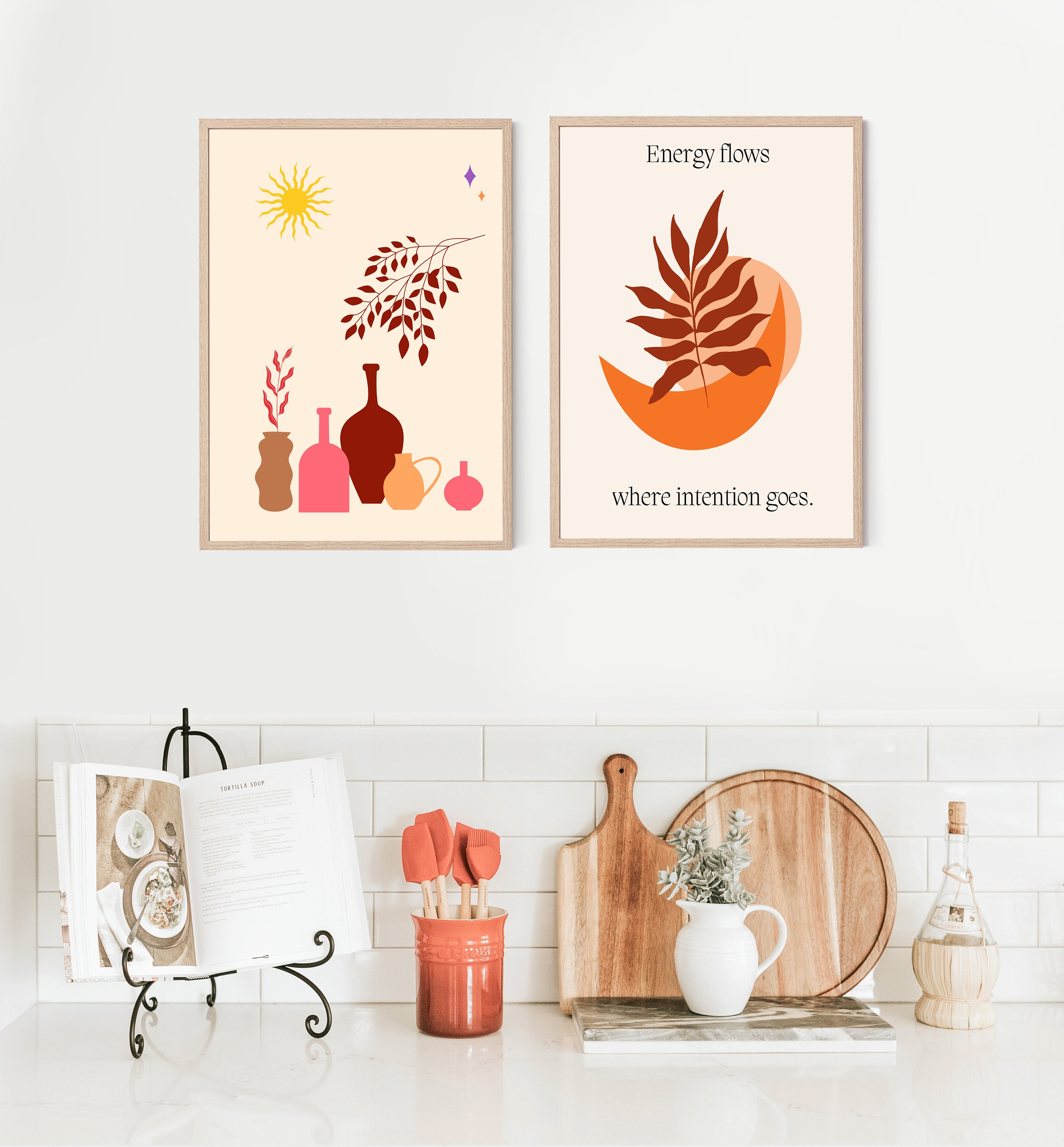 Bohemian Design Poster Boho Wall Art Print Botanical Print | Etsy