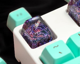 Keycaps Galaxy Custom Artisan, Keycaps anime cute, Galaxy keycaps space, purple keycaps, Profile keycap SA, boyfriend gift box, gift ideas