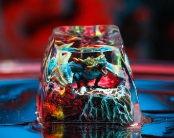 Teclas Dragon Artisan, teclas SA hechas a mano para teclado mecánico Cherry MX, teclas personalizadas, juego de teclas, regalo para gamers, regalo para él.