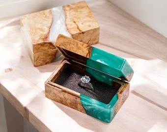 CAIXA DE ANEL DE NOIVADO, caixa de aliança de casamento, caixa de proposta de portador de aliança, caixa de proposta de anel, caixa de anel de madeira, caixa de anel de aniversário, feito à mão para noivas