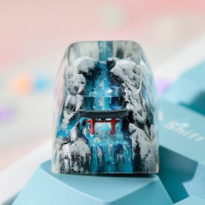 Torii Gate Winter Artisan keycap, Resin keycap, Valorant keycap, ESC Keycap Handmade For Cherry MX Keyboard, Keycap Set, Gift for friends