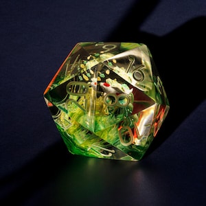 Dados de resina Koi verdes y amarillos, dados de pez Koi, juego de dados de anime lindo, dados personalizados, regalo de cumpleaños, dados Dnd Koi, regalo para jugadores