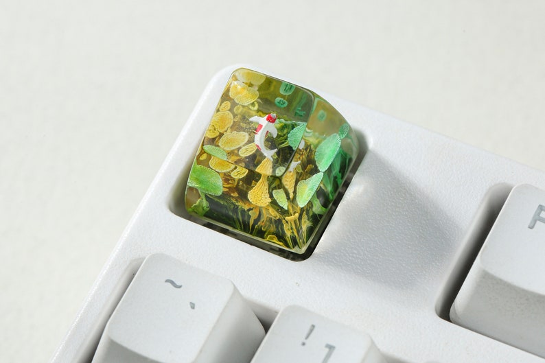 Green Yellow Koi Fish | Resin Keycap | R1 SA Oem Profile | ESC Keycaps ...