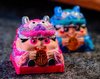 Custom Artisan keycap, New Year keycap, Keycap anime cute, pink keycap mepoxy, custom keycap artisan, Mechanical keyboard, Keycap Cherry MX